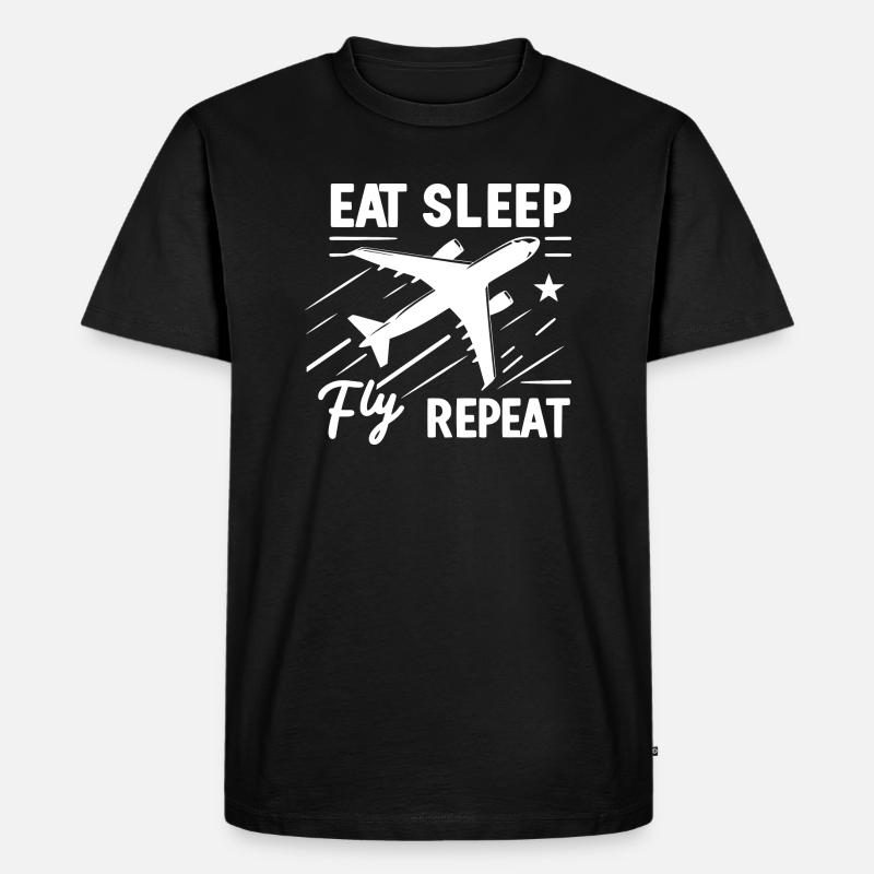 Manger dormir Mouche Répéter - T-shirt Premium bio Homme - noir