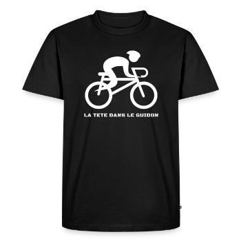 velo vélo vélos velos cycliste tete dans le guidon - T-shirt Premium bio Homme - noir - Devant - Nico (187cm)
