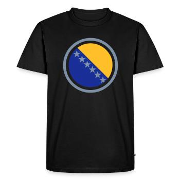 Bosnia Emblem - Men's Premium Organic T-Shirt - black - Front - Nico (187cm)
