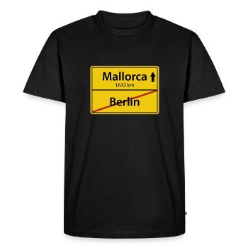 Berlin Mallorca - Männer Premium Bio T-Shirt - Schwarz - Vorne - Nico (187cm)