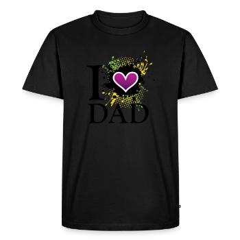 J'aime le papa de - T-shirt Premium bio Homme - noir - Devant - Nico (187cm)
