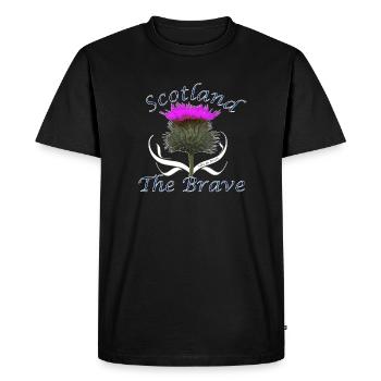 scotland the brave wild thistle - Men's Premium Organic T-Shirt - black - Front - Nico (187cm)