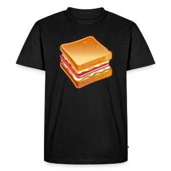 sandwich kawaii.png - T-shirt Premium bio Homme - noir - Devant - Nico (187cm)