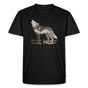 Le loup - T-shirt Premium bio Homme - noir - Devant - Nico (187cm)