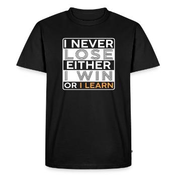 Win Winner Learn Experience Gift Idea Gift - Men's Premium Organic T-Shirt - black - Front - Nico (187cm)
