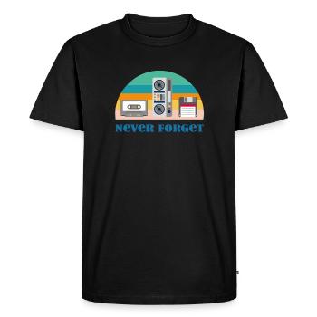 Never Forget - Technologie rétro des années 80 - T-shirt Premium bio Homme - noir - Devant - Nico (187cm)