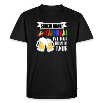Karneval Fasching Bier Spruch - Männer Premium Bio T-Shirt - Schwarz - Vorne - Nico (187cm)