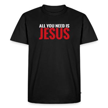 Tout ce dont tu as besoin c'est de Jésus - T-shirt Premium bio Homme - noir - Devant - Nico (187cm)