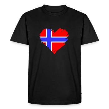 Norway Heart Love - Men's Premium Organic T-Shirt - black - Front - Nico (187cm)