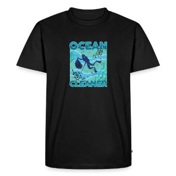 Ocean Cleaner environmental protection divers - Men's Premium Organic T-Shirt - black - Front - Nico (187cm)