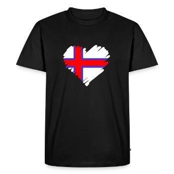 Faroe coeur amour - T-shirt Premium bio Homme - noir - Devant - Nico (187cm)