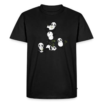 Panda Party - T-shirt Premium bio Homme - noir - Devant - Nico (187cm)