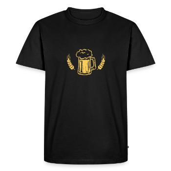 Cadeau chope de bière bière bière - T-shirt Premium bio Homme - noir - Devant - Nico (187cm)