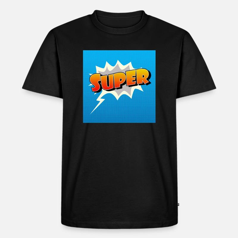Super Comic Lettering Symbol - Männer Premium Bio T-Shirt - Schwarz