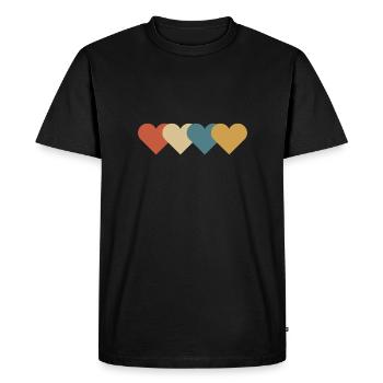 Cadeau vintage coeur d'amour - T-shirt Premium bio Homme - noir - Devant - Nico (187cm)