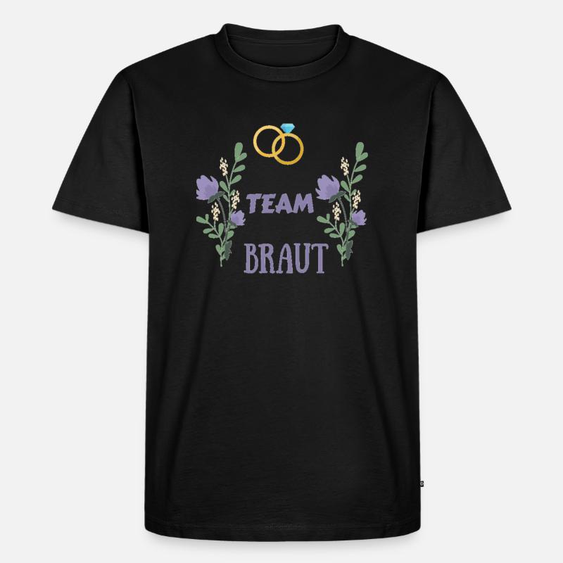 Team Braut Ehering Bride Junggesellin - Männer Premium Bio T-Shirt - Schwarz