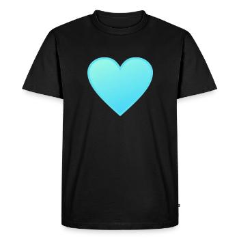 Coeur - lumière bleue - T-shirt Premium bio Homme - noir - Devant - Nico (187cm)