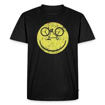 Rire sourire vélo vélo cadeau - T-shirt Premium bio Homme - noir - Devant - Nico (187cm)