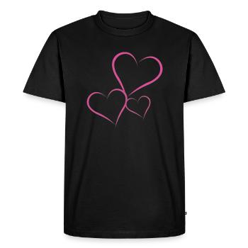 3 coeurs, 3 coeurs - T-shirt Premium bio Homme - noir - Devant - Nico (187cm)