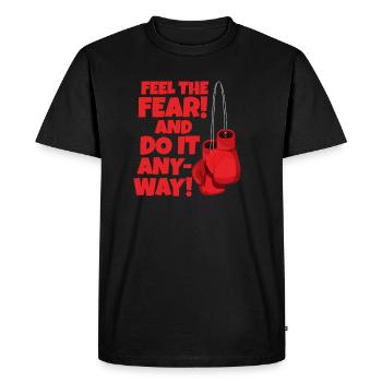 Fell the fear, boxing - Men's Premium Organic T-Shirt - black - Front - Nico (187cm)