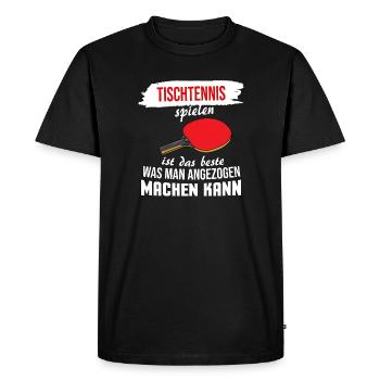 Tischtennisspieler Spruch Tischtennis Geschenk - Männer Premium Bio T-Shirt - Schwarz - Vorne - Nico (187cm)