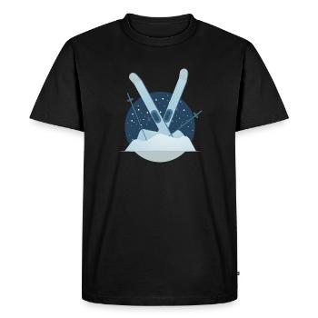 Skiing, skiing - Men's Premium Organic T-Shirt - black - Front - Nico (187cm)