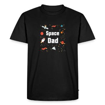 Space dad - Men's Premium Organic T-Shirt - black - Front - Nico (187cm)