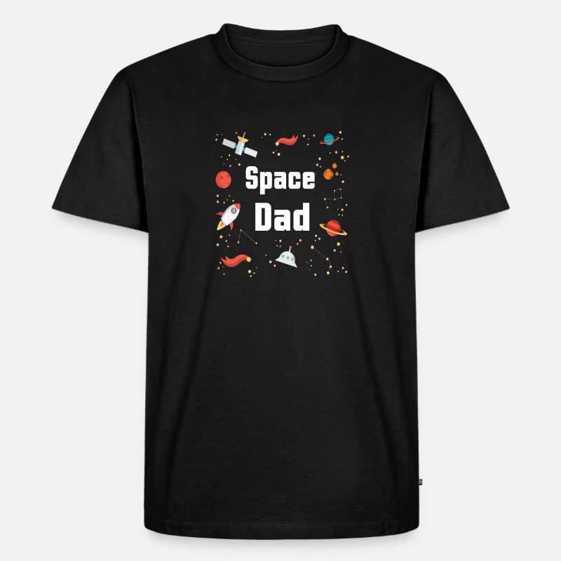 Papa de l'espace - T-shirt Premium bio Homme - noir