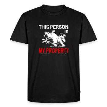 Propriété chien - T-shirt Premium bio Homme - noir - Devant - Nico (187cm)