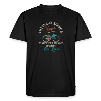 Motivation de vélo disant cadeau de vélo - T-shirt Premium bio Homme - noir - Devant - Nico (187cm)