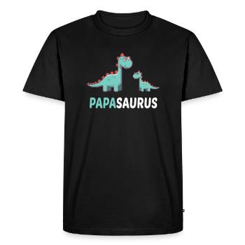 Papasaurus gift - Men's Premium Organic T-Shirt - black - Front - Nico (187cm)