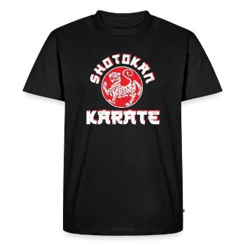 Belle conception Shotokan Karate Tiger en rouge et blanc - T-shirt Premium bio Homme - noir - Devant - Nico (187cm)