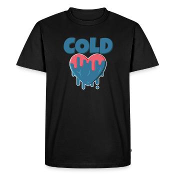 Froid coeurs glaçons - T-shirt Premium bio Homme - noir - Devant - Nico (187cm)