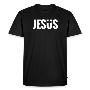 Jésus Christ Dieu Bible Verse Christian - T-shirt Premium bio Homme - noir - Devant - Nico (187cm)