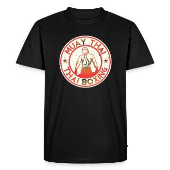 Boxe thai - T-shirt Premium bio Homme - noir - Devant - Nico (187cm)