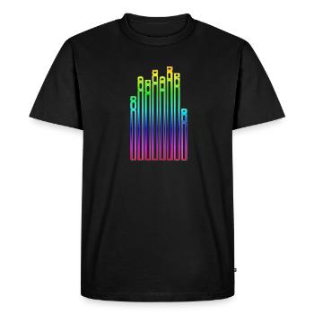 Soundwaves Waves Music DJ Vinyl Alpha Beta - Men's Premium Organic T-Shirt - black - Front - Nico (187cm)