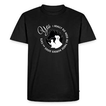 Cheval t-shirt et cadeau de chat - T-shirt Premium bio Homme - noir - Devant - Nico (187cm)