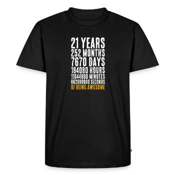 Un cadeau d'anniversaire de 21 ans en maths - T-shirt Premium bio Homme - noir - Devant - Nico (187cm)