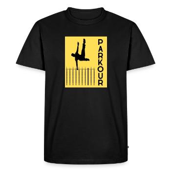 Le parcours fitness style free runner - Men's Premium Organic T-Shirt - black - Front - Nico (187cm)