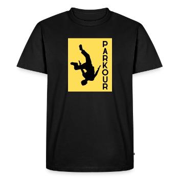 Le parcours fitness style free runner - Men's Premium Organic T-Shirt - black - Front - Nico (187cm)