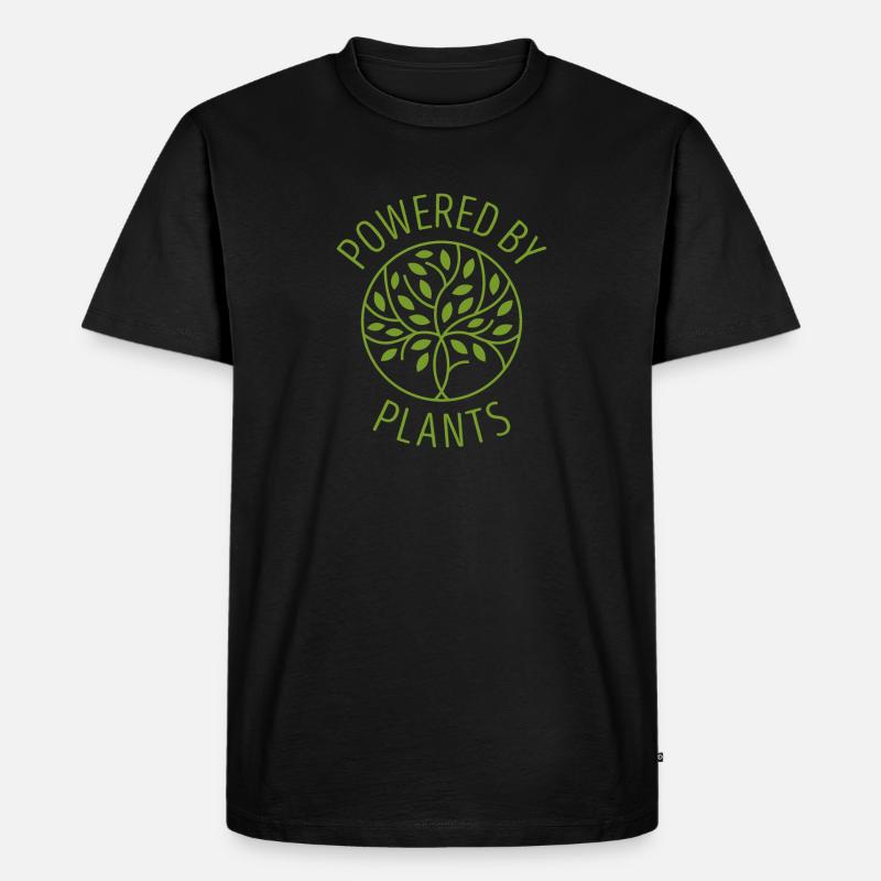 Powered by Plants Vegan Geschenk - Männer Premium Bio T-Shirt - Schwarz