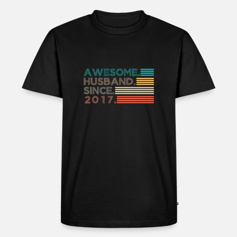Awesome Husband since 2017 Geschenk - Männer Premium Bio T-Shirt - Schwarz