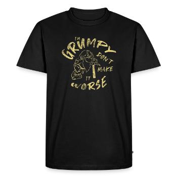 Grumpy dwarf - grumpy dwarf - Men's Premium Organic T-Shirt - black - Front - Nico (187cm)