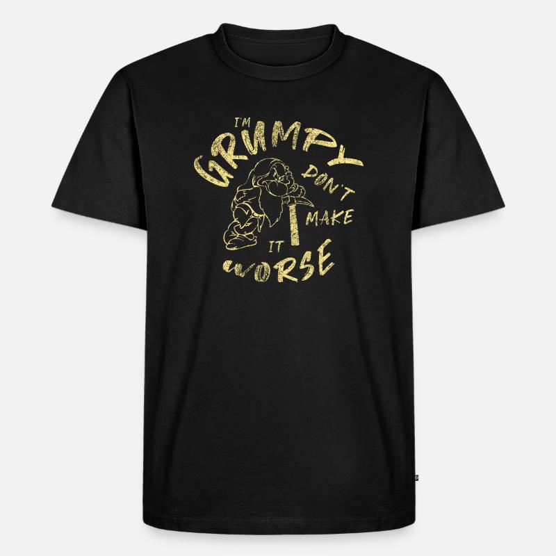 Grumpy dwarf - Mürrischer Zwerg - Männer Premium Bio T-Shirt - Schwarz