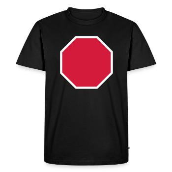 Stop Sign Template Design Icon Pattern Pattern - T-shirt Premium bio Homme - noir - Devant - Nico (187cm)