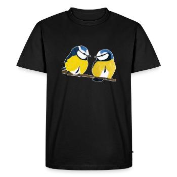 conception d'oiseau mésange bleue jz.birds - T-shirt Premium bio Homme - noir - Devant - Nico (187cm)