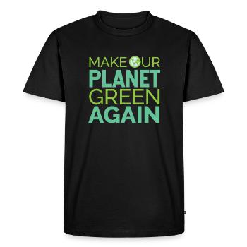 Les vendredis pour l'avenir rendent notre planète plus verte encore - T-shirt Premium bio Homme - noir - Devant - Nico (187cm)