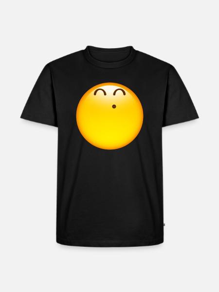 Smiley Glossy Happy Whistle - Men's Premium Organic T-Shirt - black