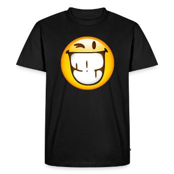 Smiley Big Happy - Men's Premium Organic T-Shirt - black - Front - Nico (187cm)