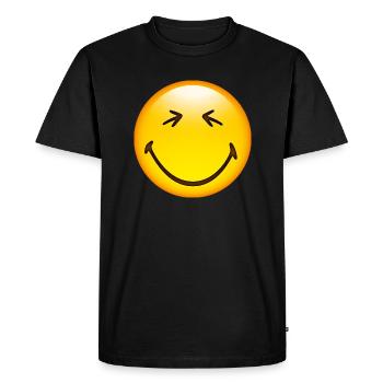 Smiley Happy - Men's Premium Organic T-Shirt - black - Front - Nico (187cm)